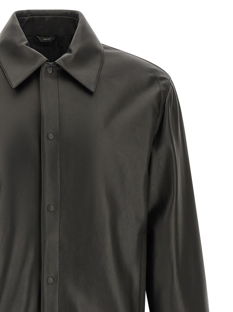 Fendi Blouson en cuir d'agneau noir