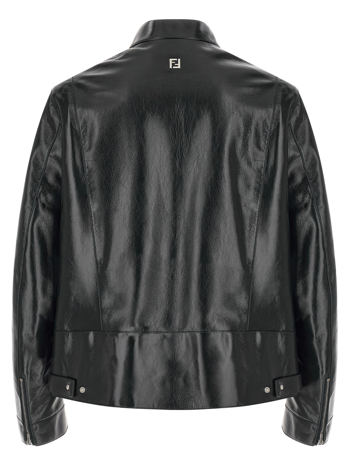 Fendi Blue Lamb Leather Leather Jacket