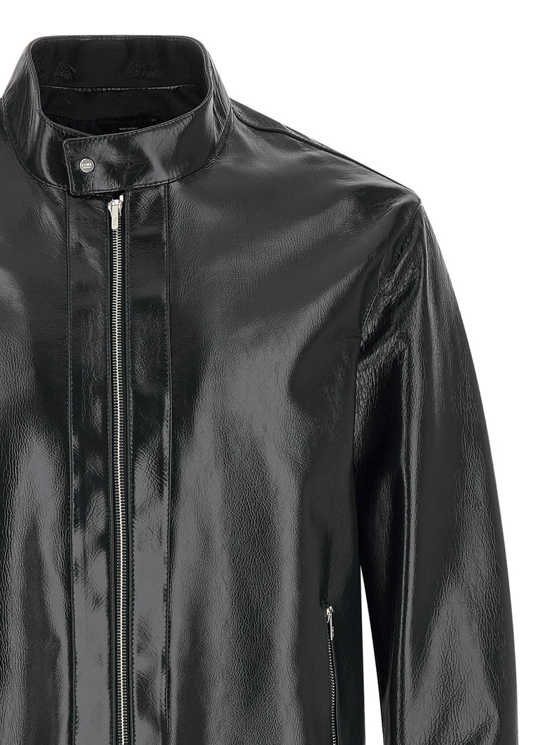 Fendi Blue Lamb Leather Blouson Jacket for Men