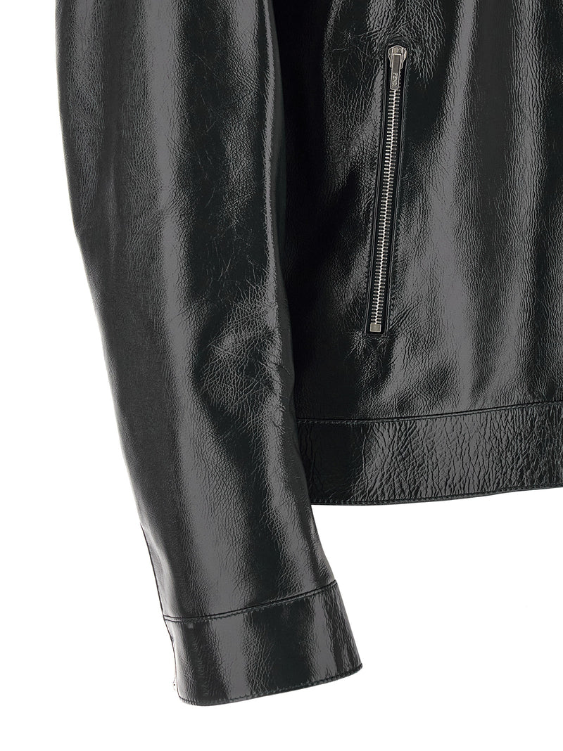 Fendi Blue Lamb Leather Blouson Jacket for Men