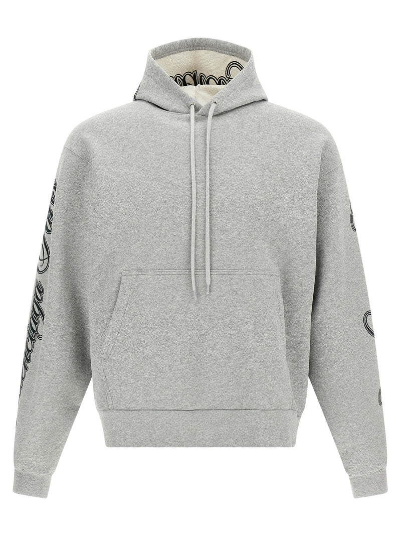 Balenciaga Gray Cotton Sweatshirt - Cursive Embroidery