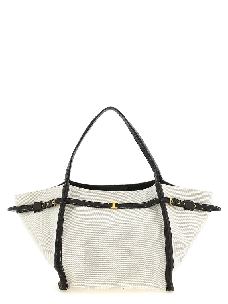 Tod's Medium Tim Multicolor Linen Tote Bag