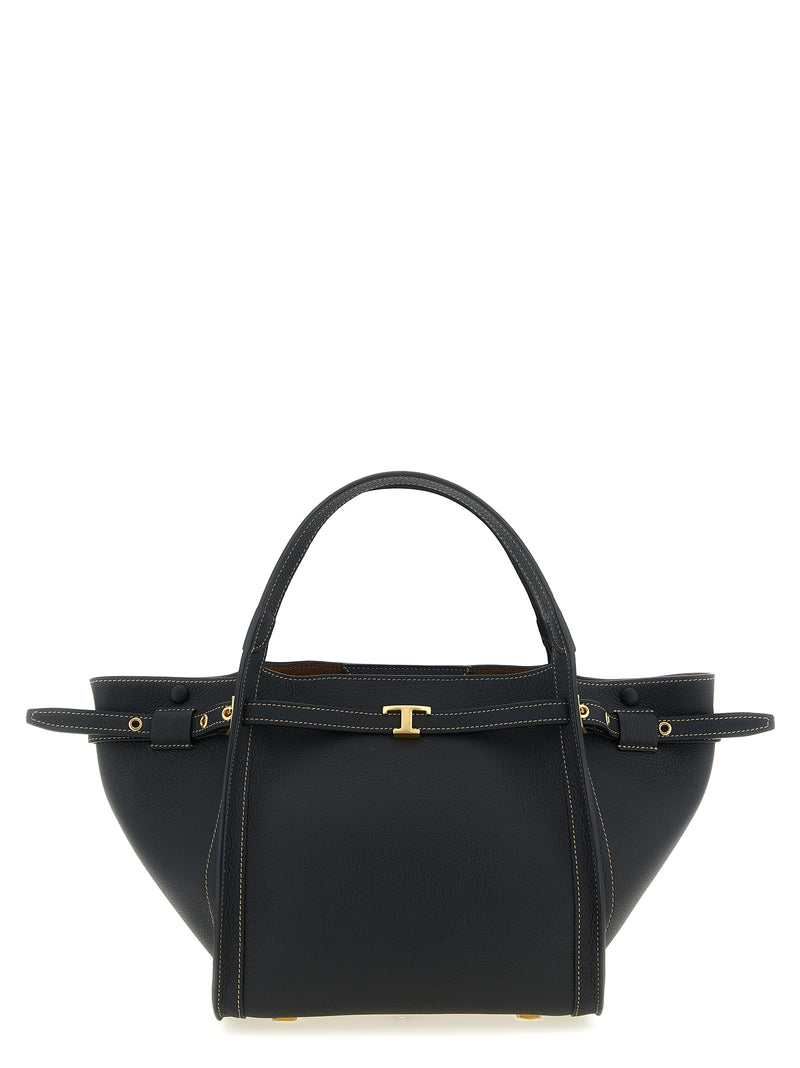 Tod's Black Calfskin Small ‘Tim’ Tote Bag