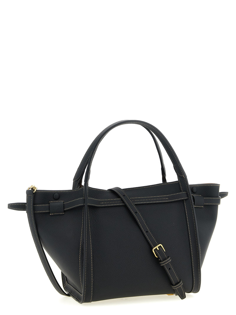 Tod's Black Calfskin Small ‘Tim’ Tote Bag