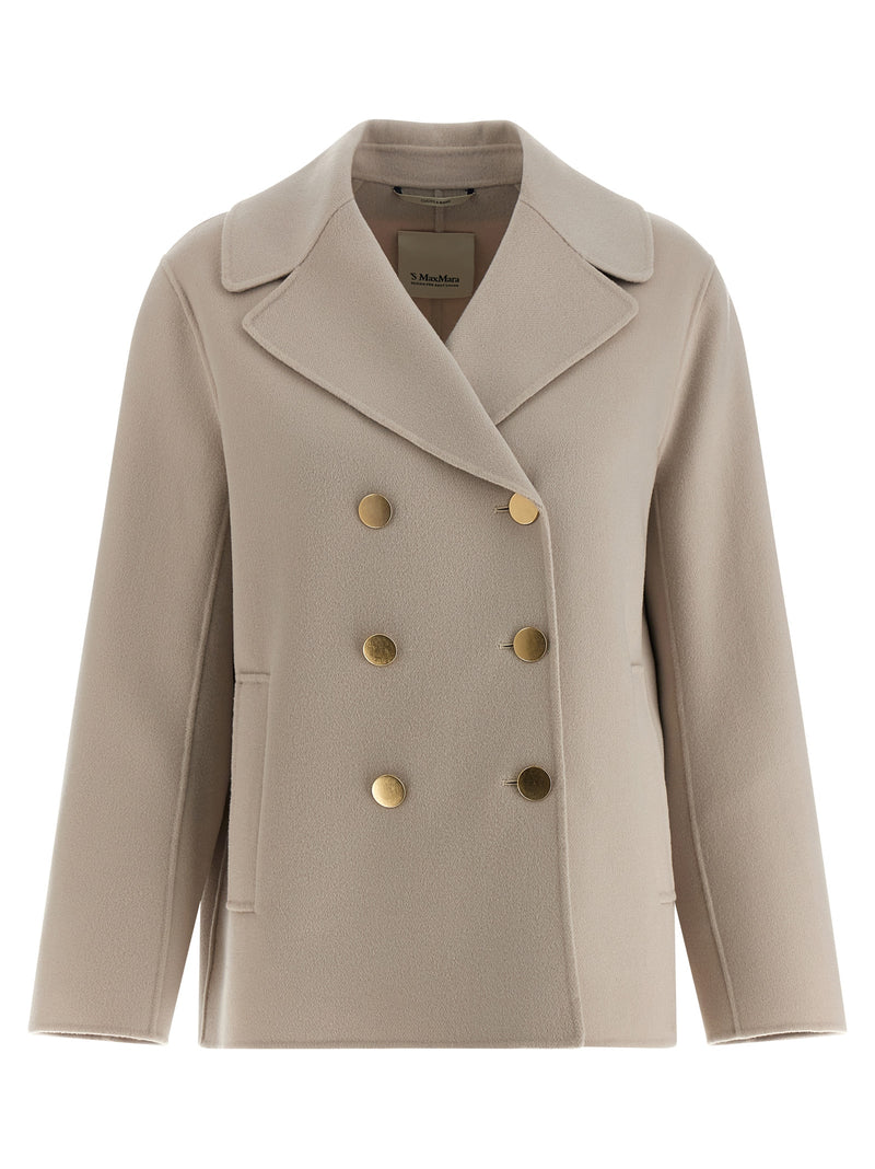 Veste de motard beige en laine vierge 'S Max Mara