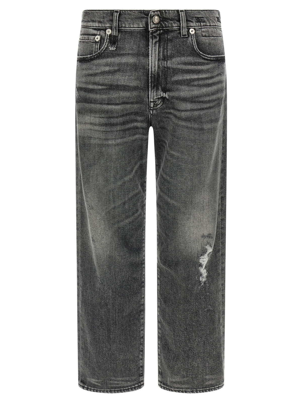 Jean boyfriend gris en coton R13