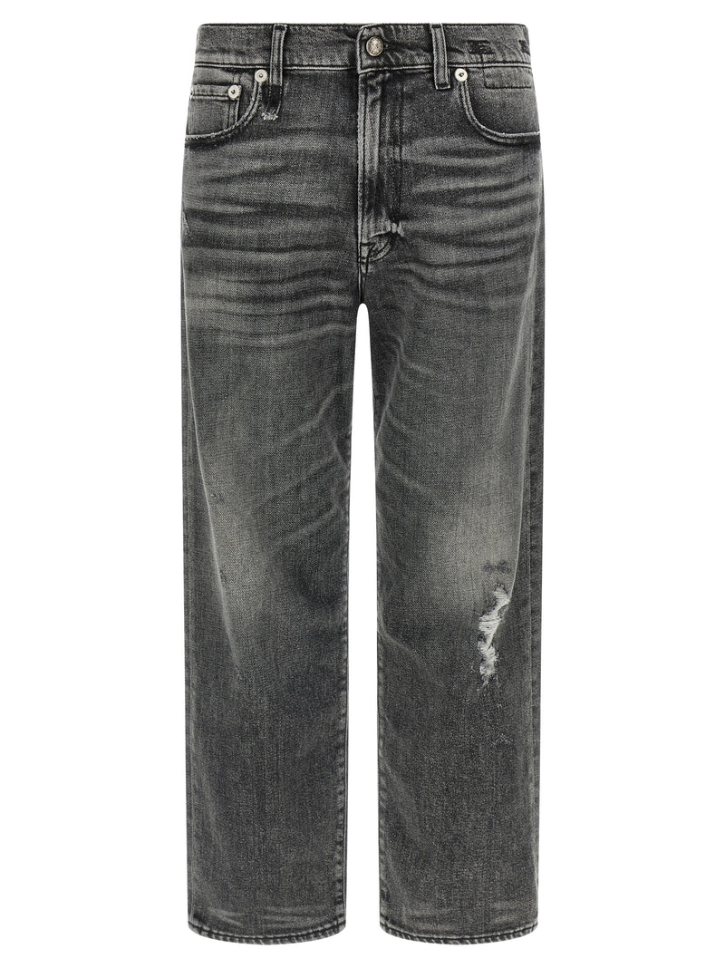R13 Gray Cotton Boyfriend Jeans