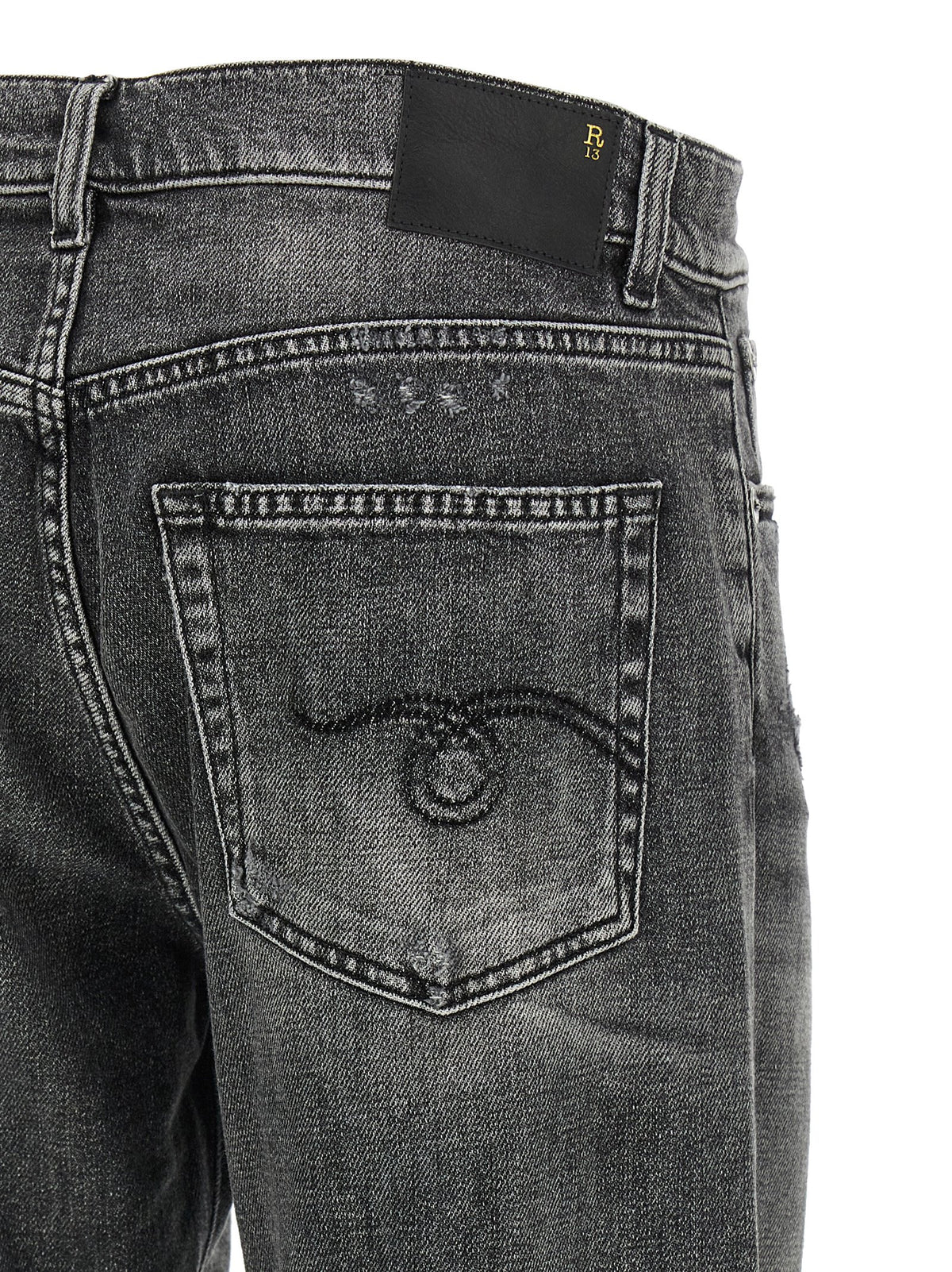 Jean boyfriend gris en coton R13