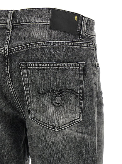 R13 Gray Cotton Boyfriend Jeans