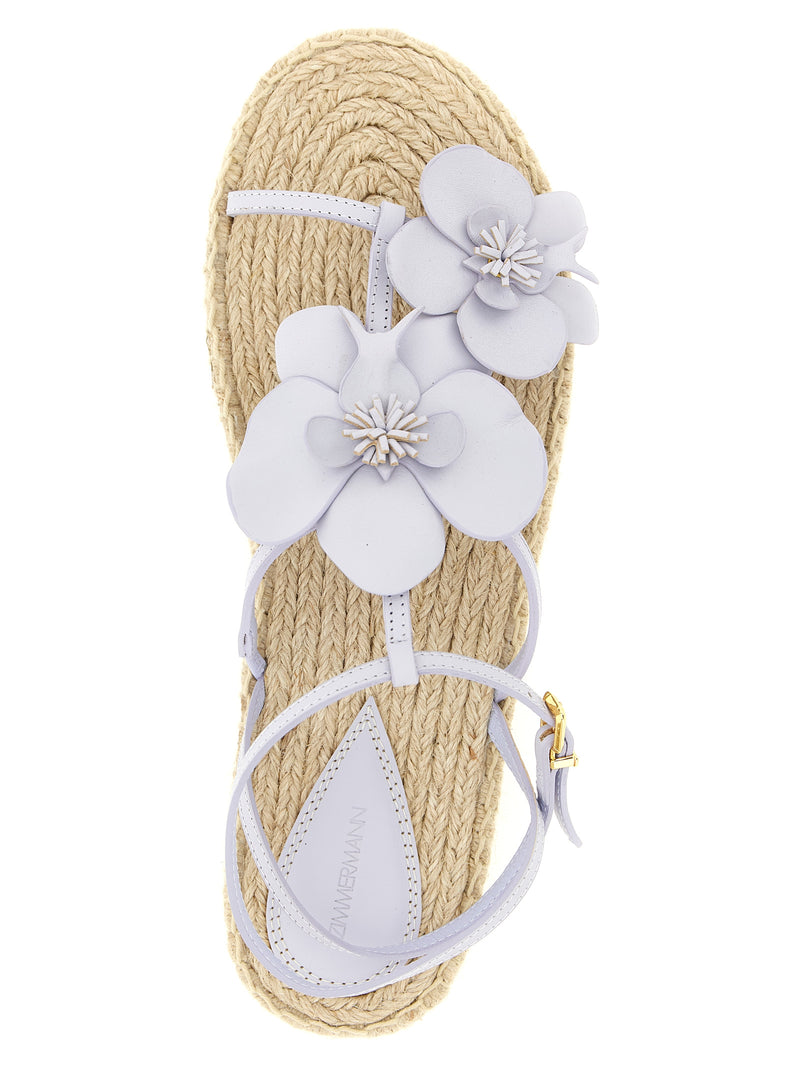 Zimmermann Purple Cowhide Flat Sandals - Chic Coastal Style