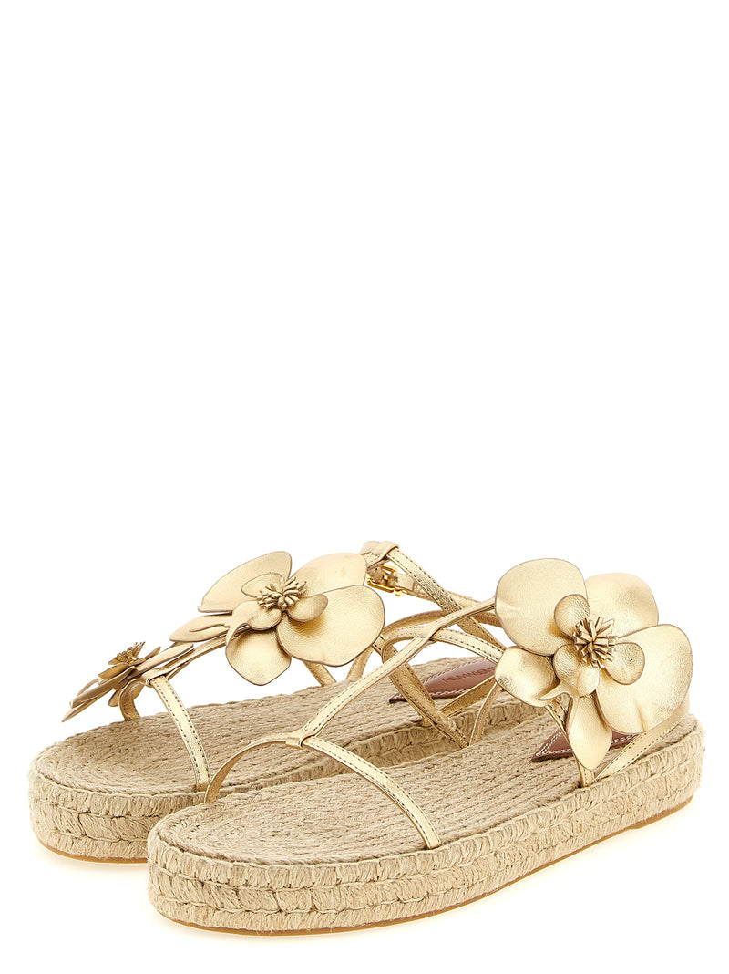Sandales Plates en Cuir Doré Zimmermann