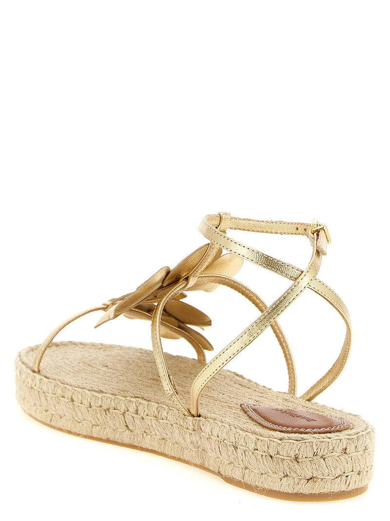 Sandales Plates en Cuir Doré Zimmermann