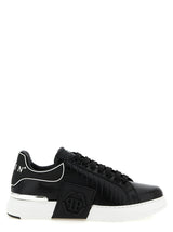 Philipp Plein Baskets basses en cuir de vachette noir