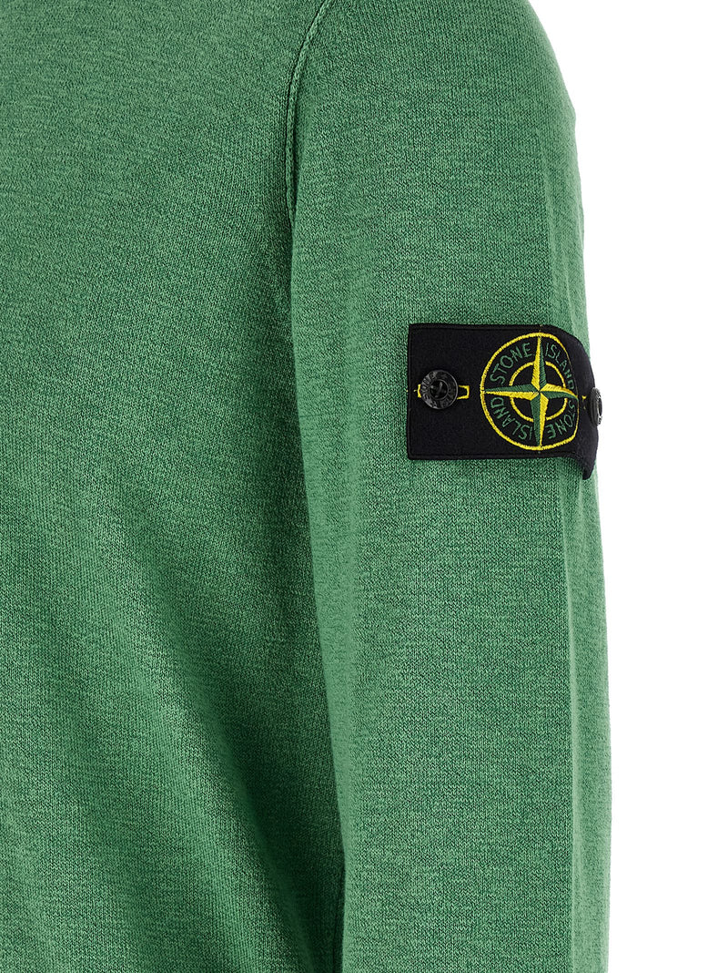 Stone Island Bicolor Cotton Cardigan - Green