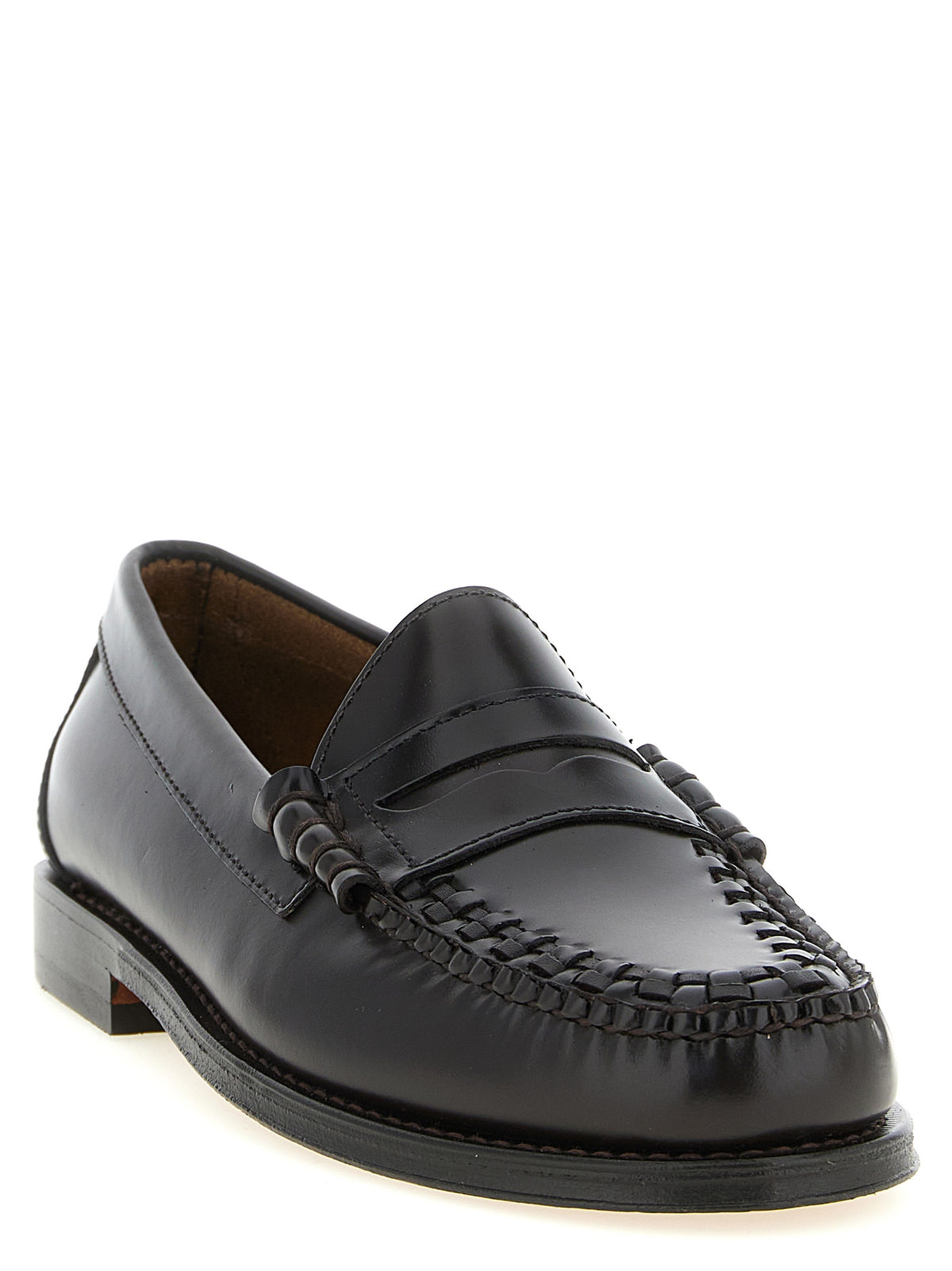 G.H. BASS Brown Cowhide Slip-On Loafers for Men
