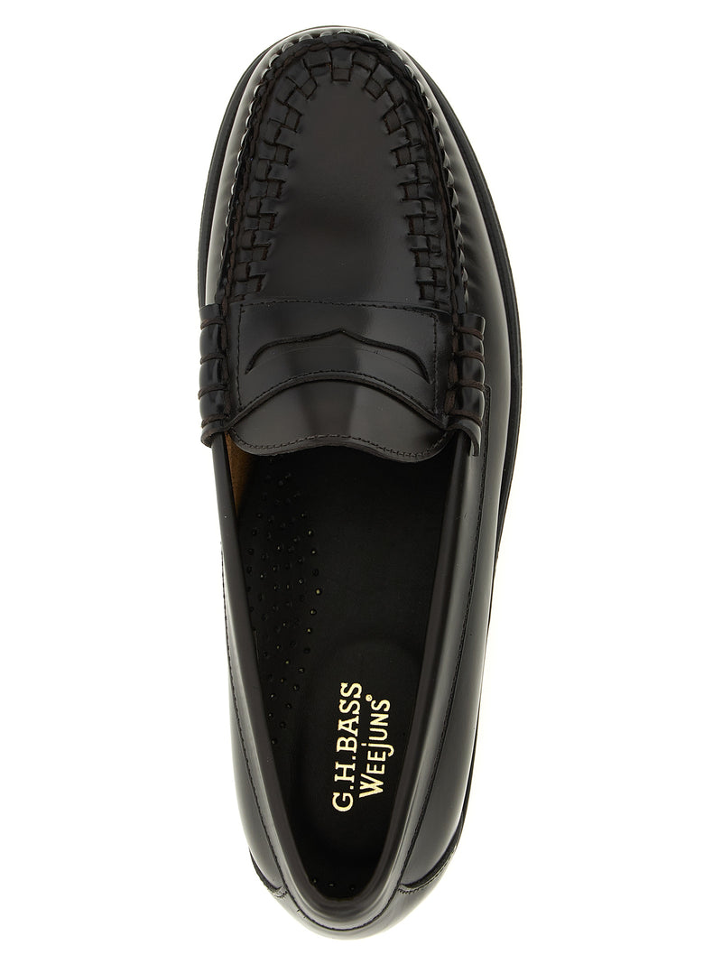 G.H. BASS Brown Cowhide Slip-On Loafers for Men