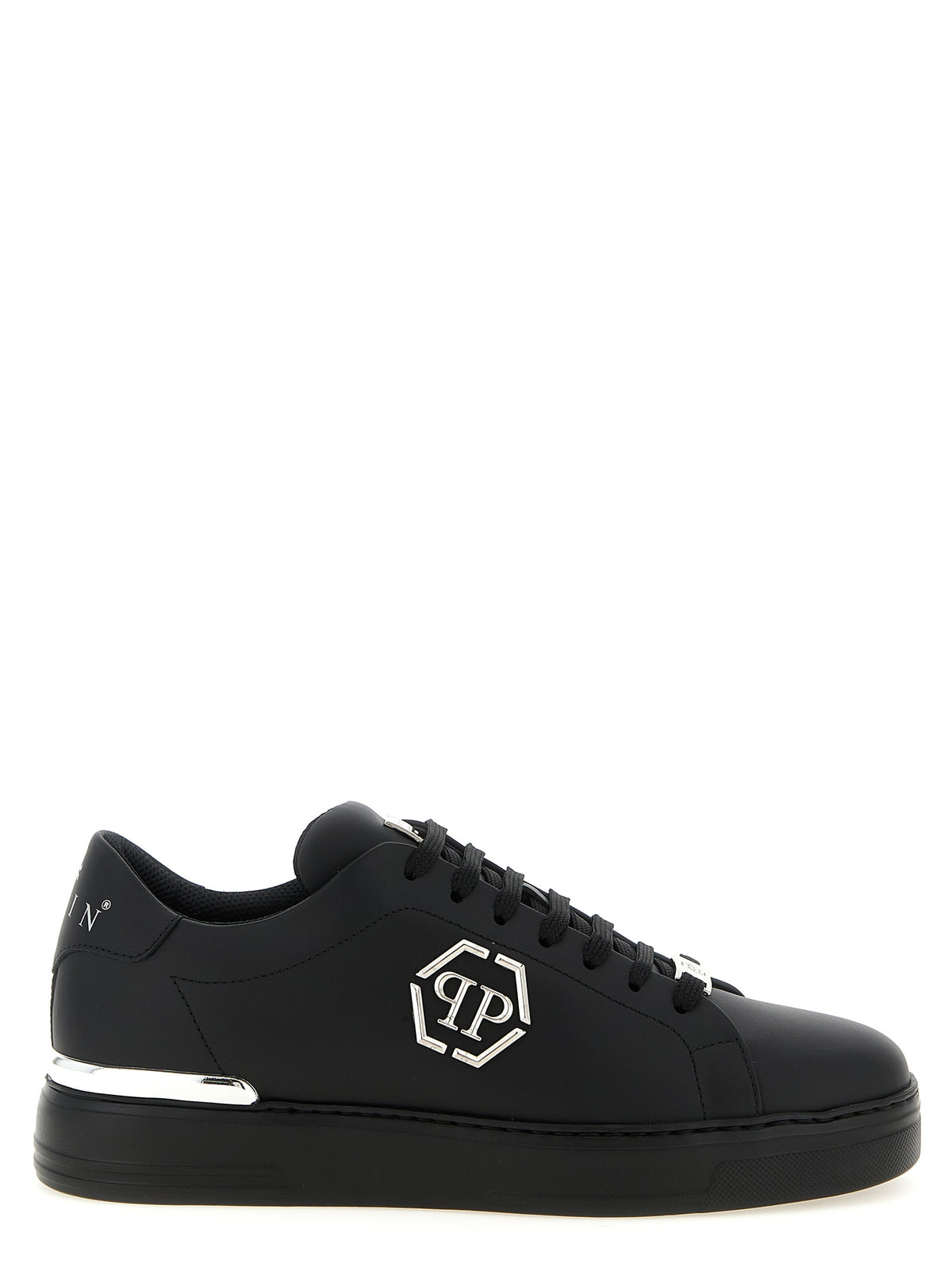 Baskets basses Philipp Plein en cuir de veau noir