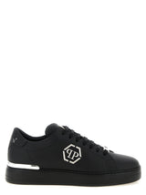 Baskets basses Philipp Plein en cuir de veau noir