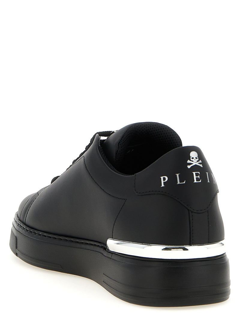 Philipp Plein Black Calfskin Low Top Sneakers