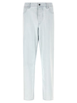 Stone Island Blue Cotton Straight-Leg Jeans