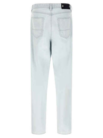 Stone Island Blue Cotton Straight-Leg Jeans