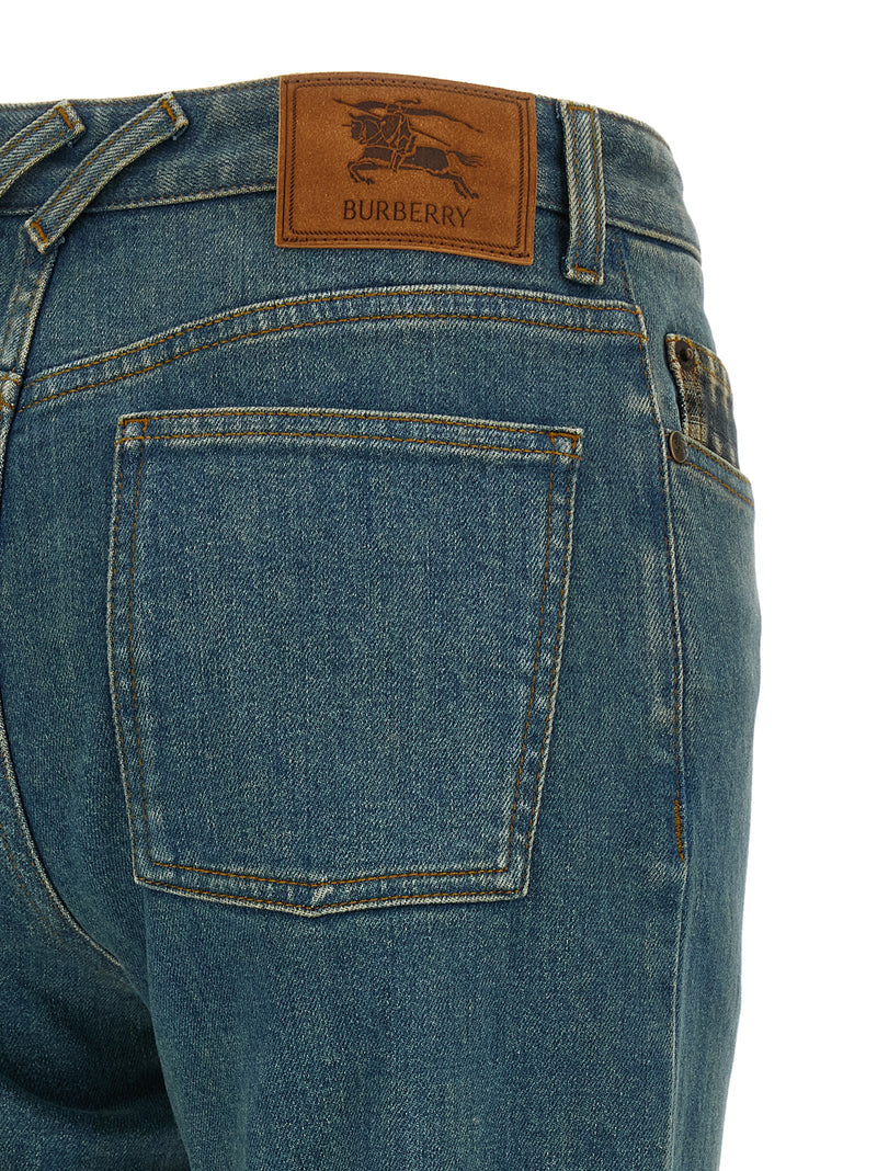 Burberry Dalia Blue Cotton Straight-Leg Jeans for Women