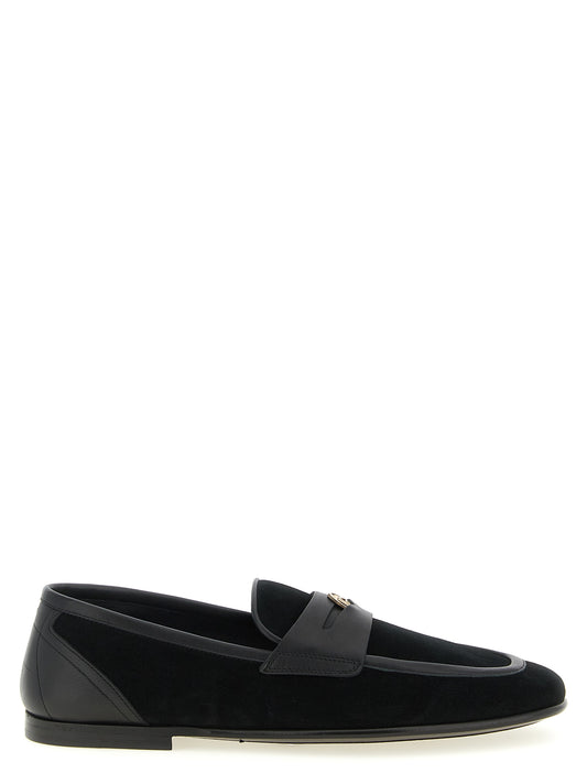 Dolce & Gabbana Ariosto Black Calfskin Slip-On Loafers