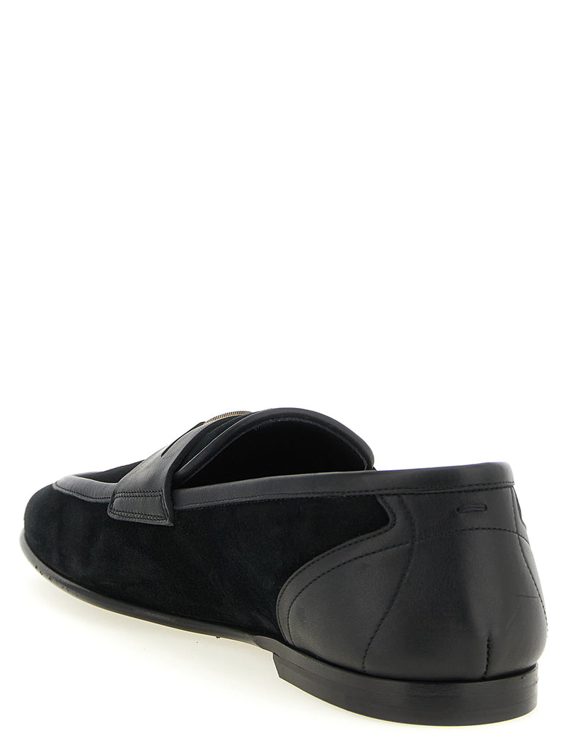 Dolce & Gabbana Ariosto Black Calfskin Slip-On Loafers