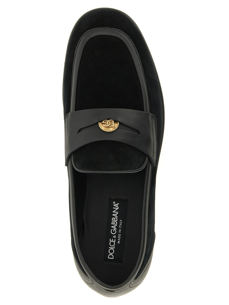 Dolce & Gabbana Ariosto Black Calfskin Slip-On Loafers