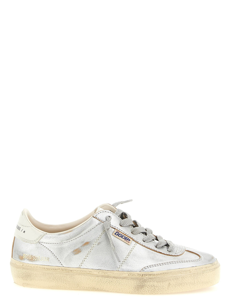 Baskets basses Golden Goose en cuir de vachette argenté