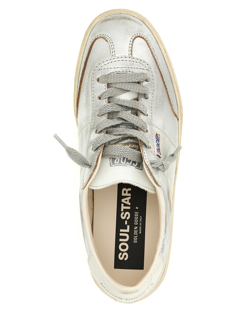 Baskets basses Golden Goose en cuir de vachette argenté