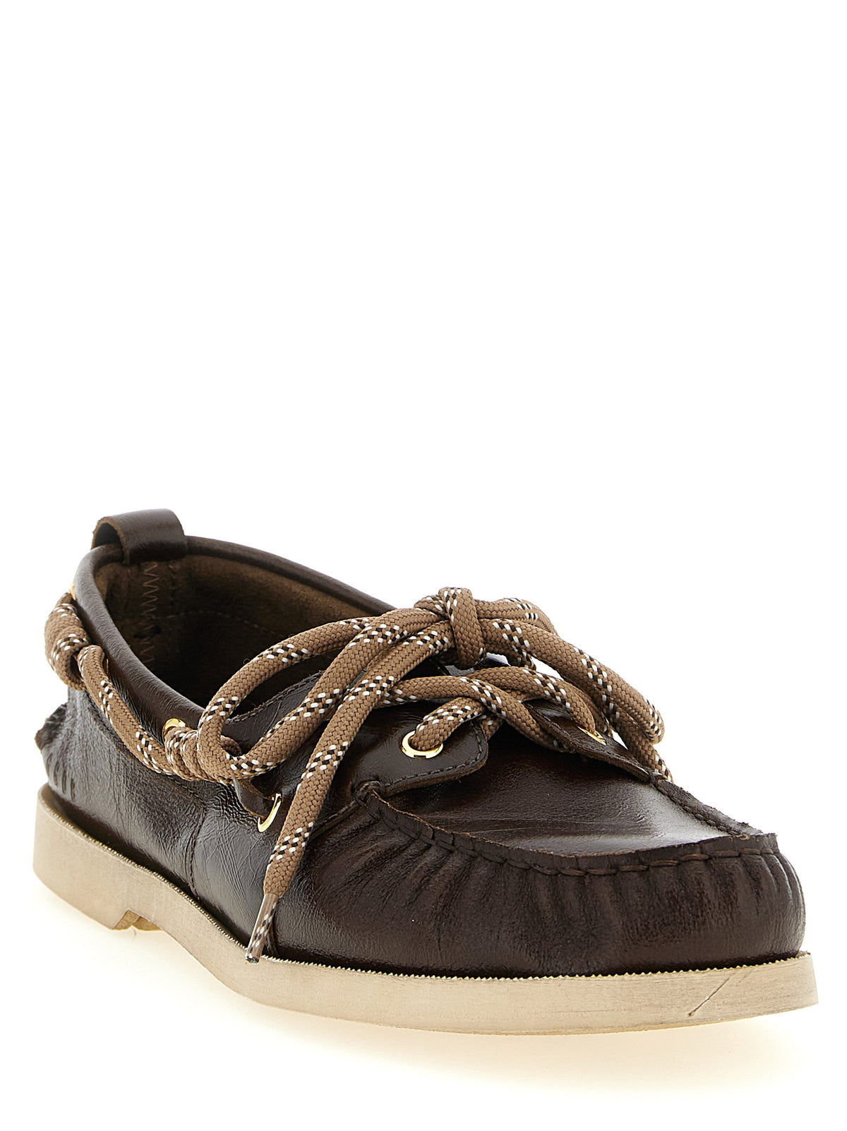 Golden Goose Brown Cowhide Slip-On Loafers for Men