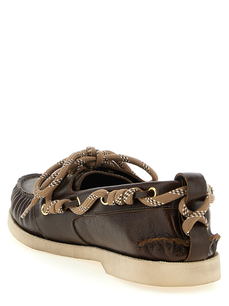 Golden Goose Brown Cowhide Slip-On Loafers for Men