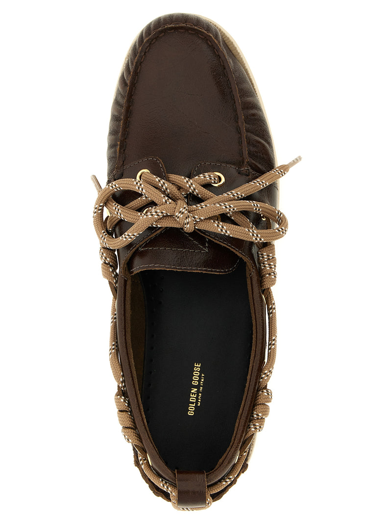 Golden Goose Brown Cowhide Slip-On Loafers for Men