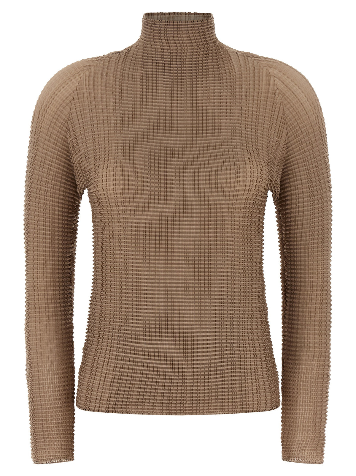 Issey Miyake Wooly Pleats-66 Beige Polyester Blouse