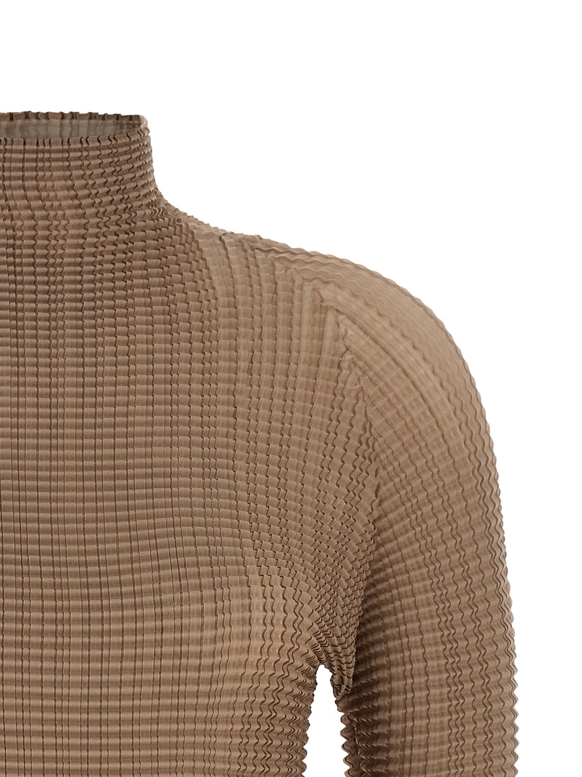 Issey Miyake Wooly Pleats-66 Beige Polyester Blouse