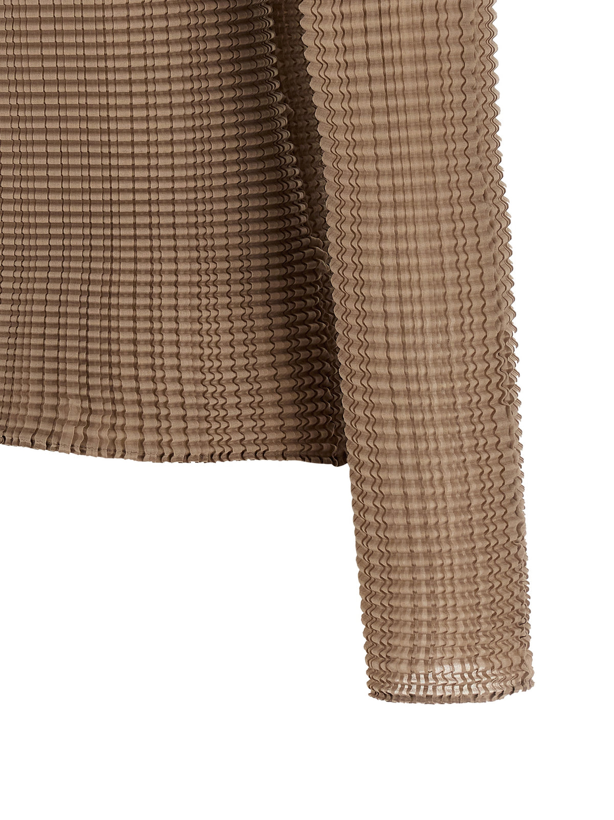 Issey Miyake Wooly Pleats-66 Beige Polyester Blouse