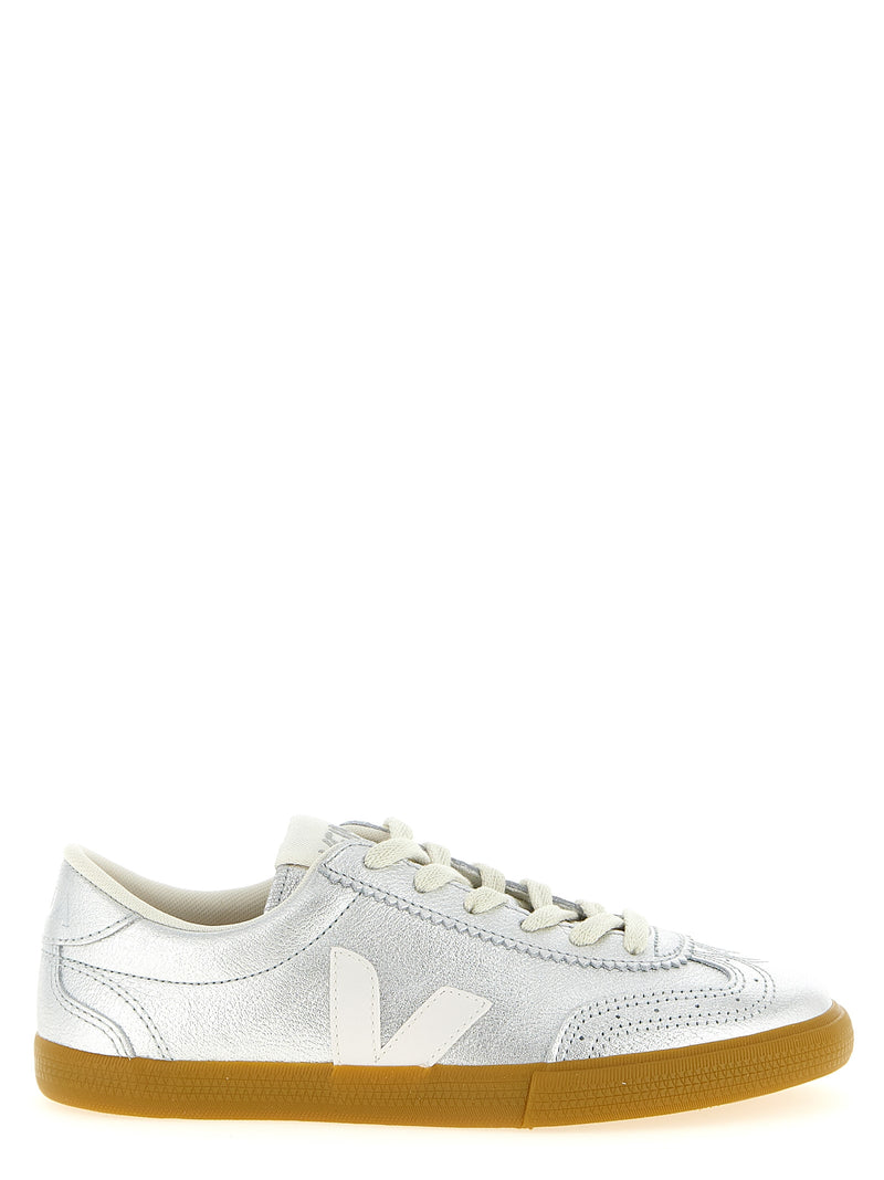 Veja Silver Genuine Leather Sneakers - Volley Model
