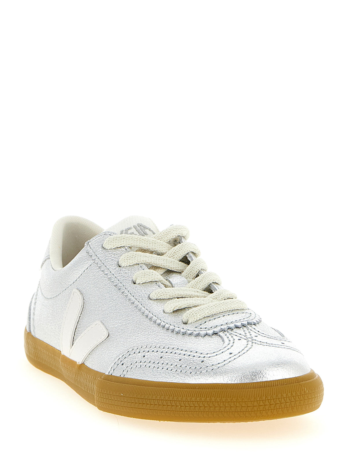Veja Silver Genuine Leather Sneakers - Volley Model