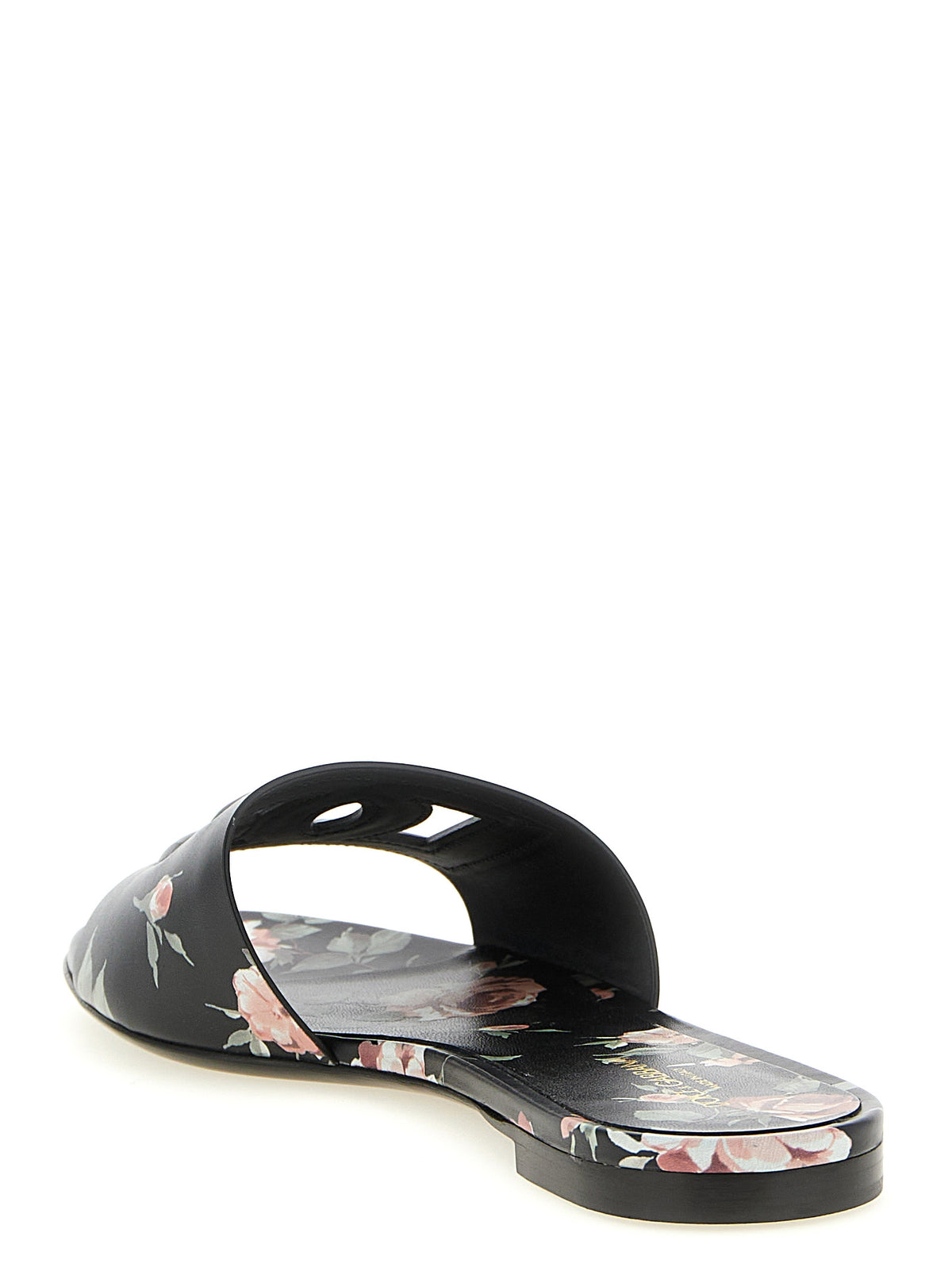 Dolce & Gabbana Bianca Black Calfskin Slides