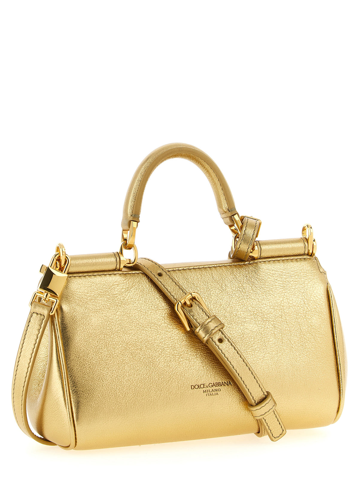 Dolce & Gabbana My Sicily Gold Calfskin Handbag