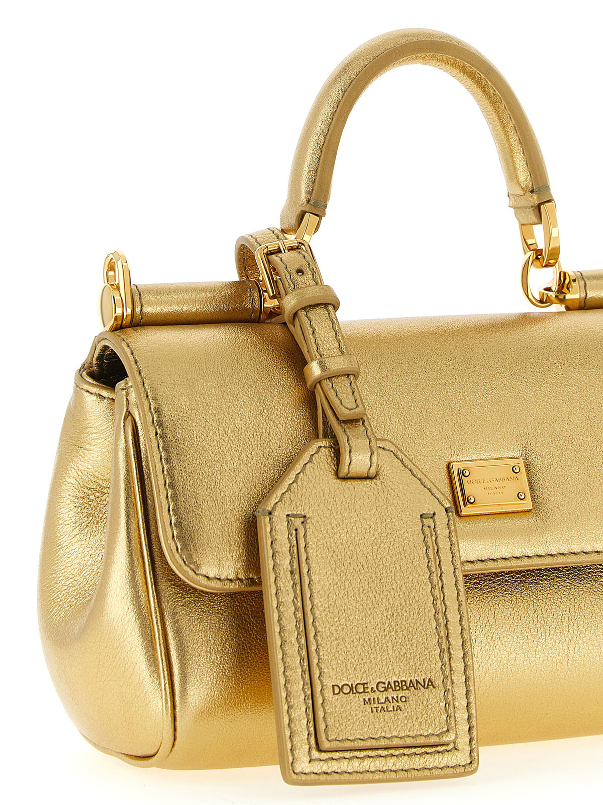 Dolce & Gabbana My Sicily Gold Calfskin Handbag