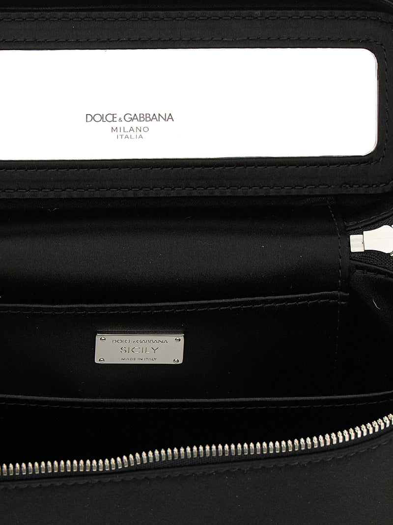 Dolce & Gabbana Black Viscose Sicily Crossbody Bag