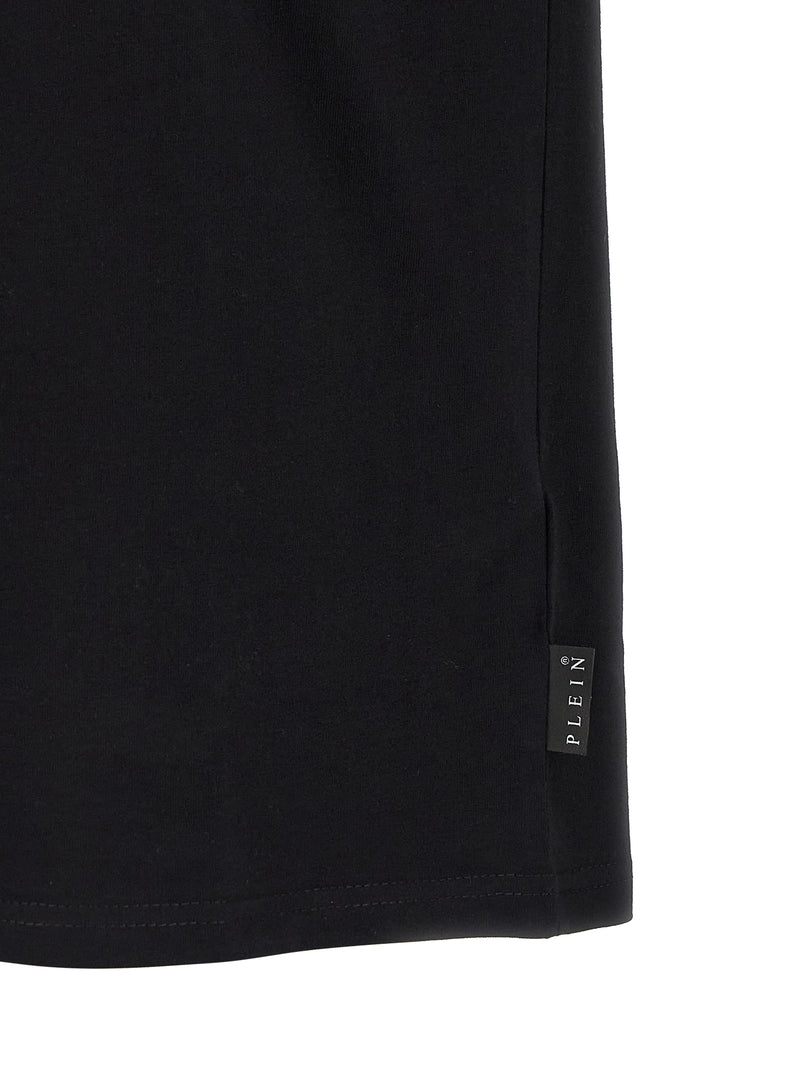 Philipp Plein Black Cotton T-Shirt with Hexagon Print