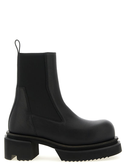 Rick Owens Black Goatskin Ankle Boots