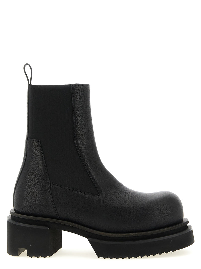 Bottines en chèvre noir Rick Owens