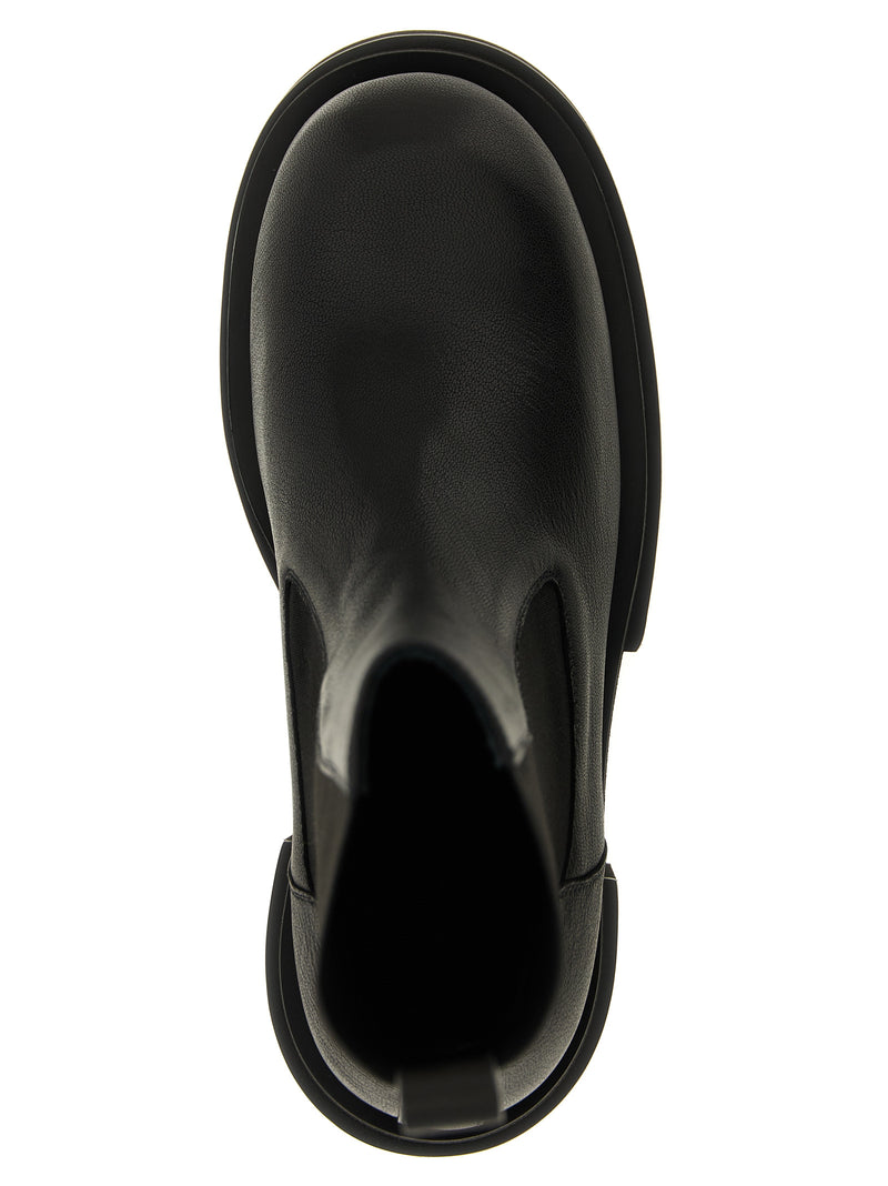 Bottines en chèvre noir Rick Owens