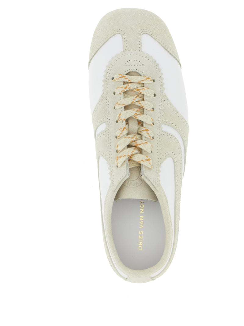 Dries Van Noten Beige Cowhide Low Top Sneakers