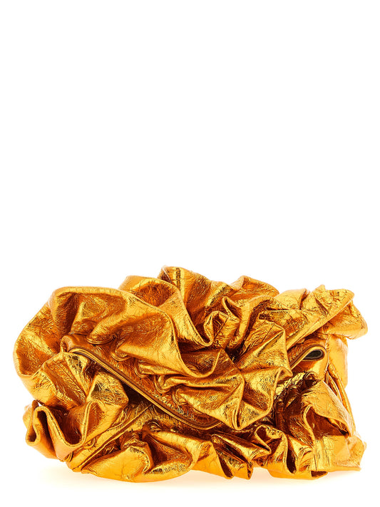 Pochette Dries Van Noten en cuir de vachette orange
