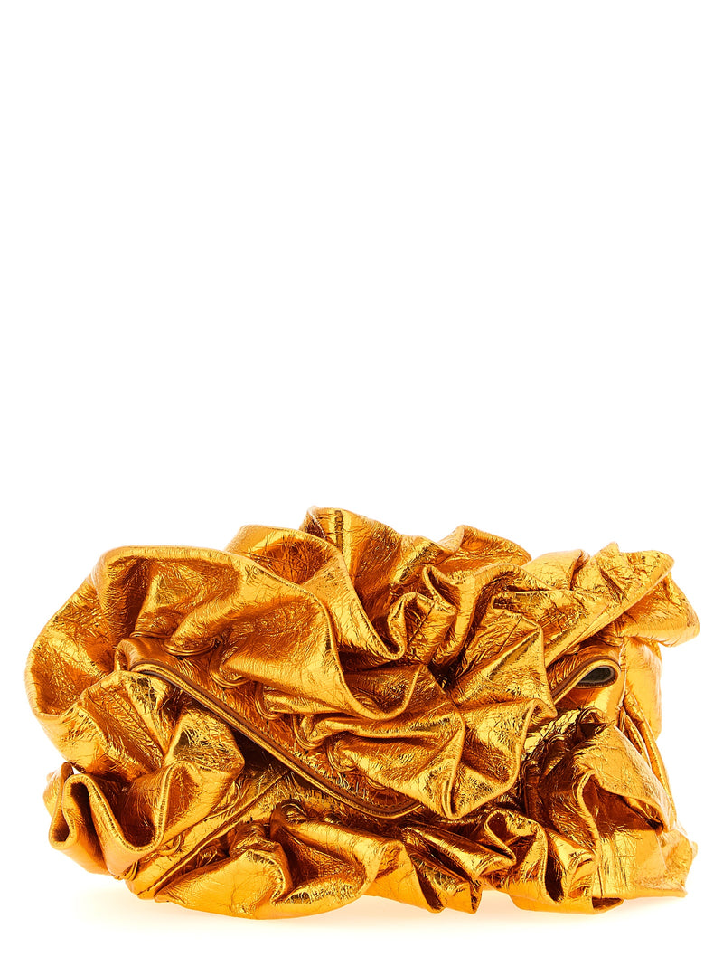 Pochette Dries Van Noten en cuir de vachette orange